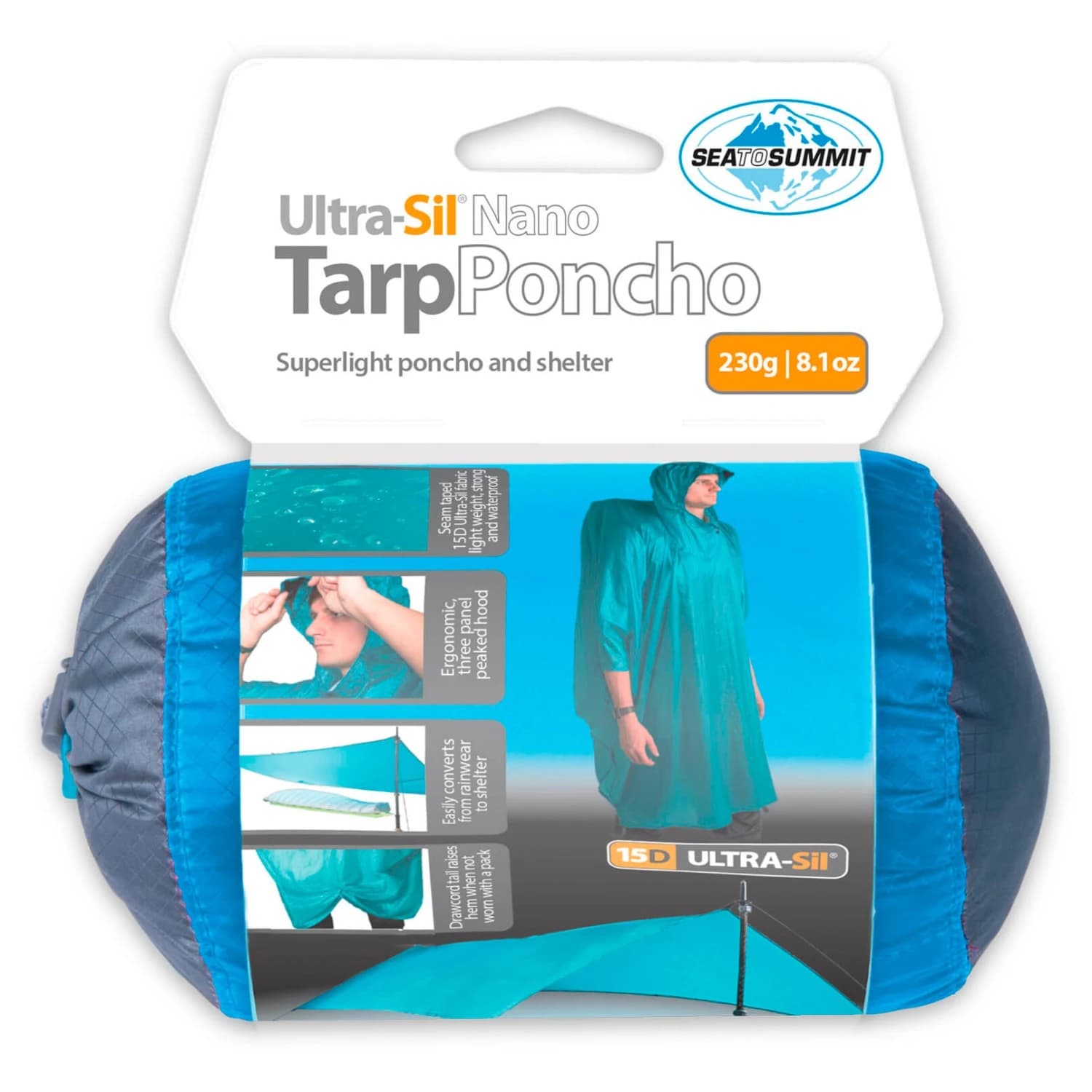 Пончо Sea to summit Ultra-Sil Nano 15D Tarp-Poncho - Blue