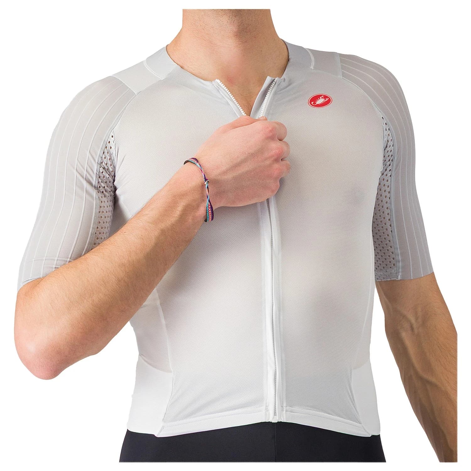 Мъжки скин за колоездене Castelli Free Sanremo Tri Suit S/S Cycling skinsuit - White / Black