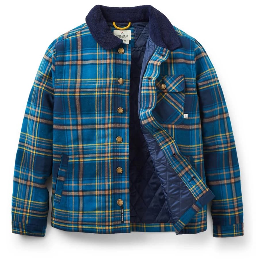 Мъжко зимно яке Passenger Falcon Organic Cotton Jacket Casual jacket - Tidal Blue Check
