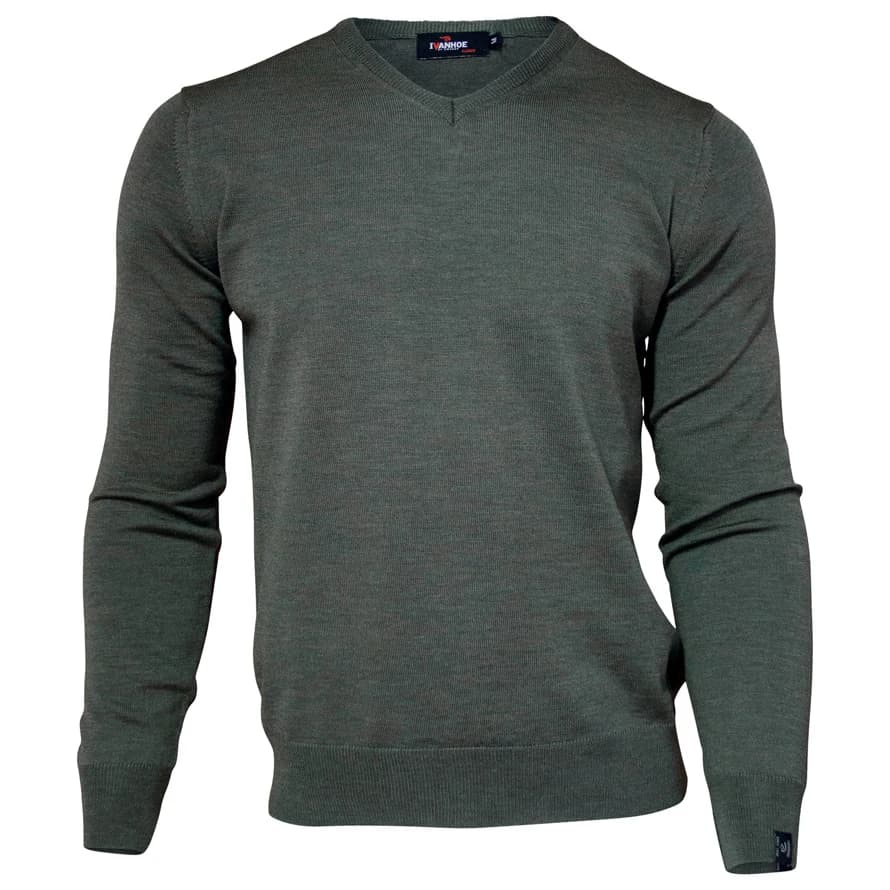 Мъжки вълнен пуловер Ivanhoe of Sweden Cashwool V-Neck Male Merino jumper - Rifle Green