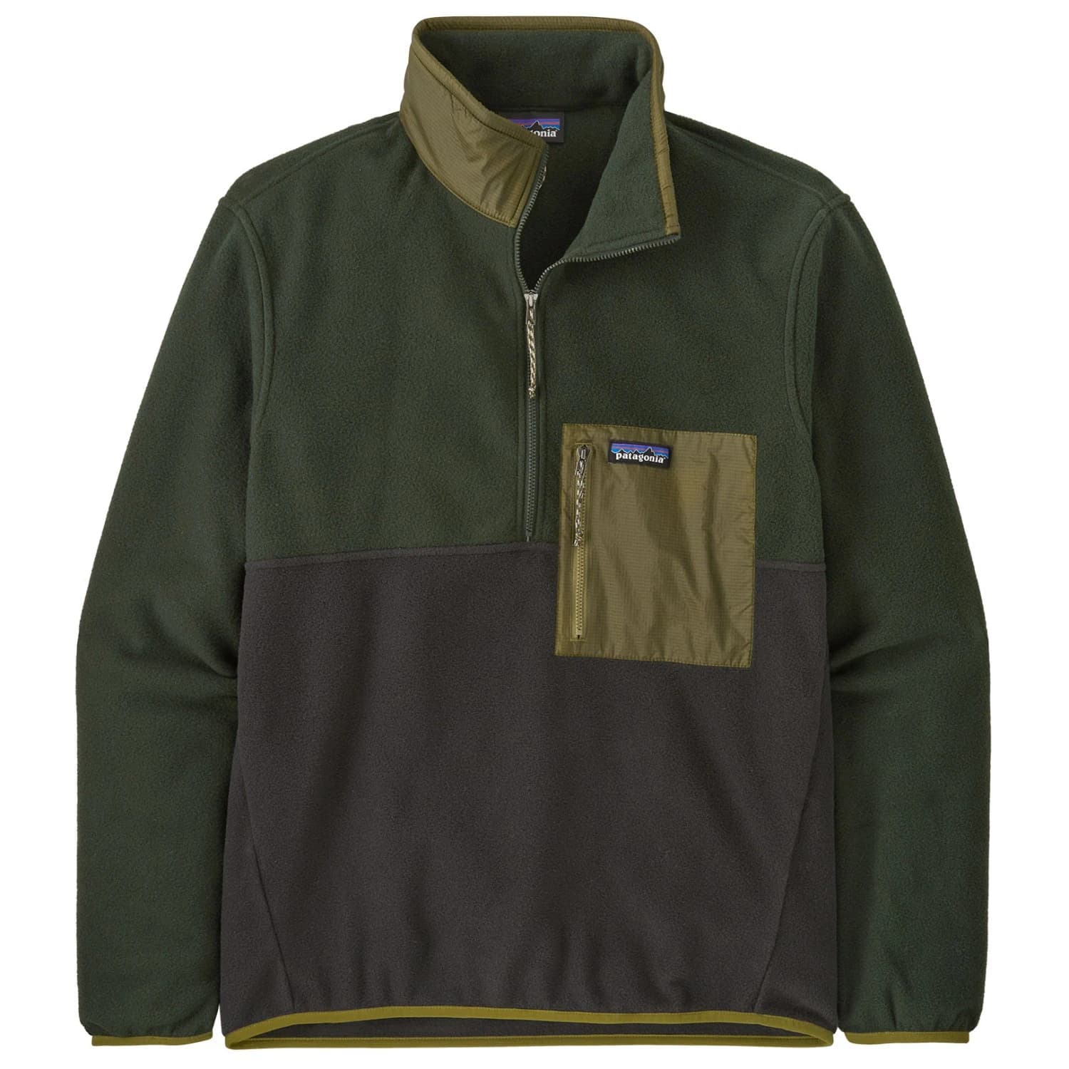 Мъжки поларен пуловер Patagonia Microdini 1/2 Zip Fleece jumper - Black