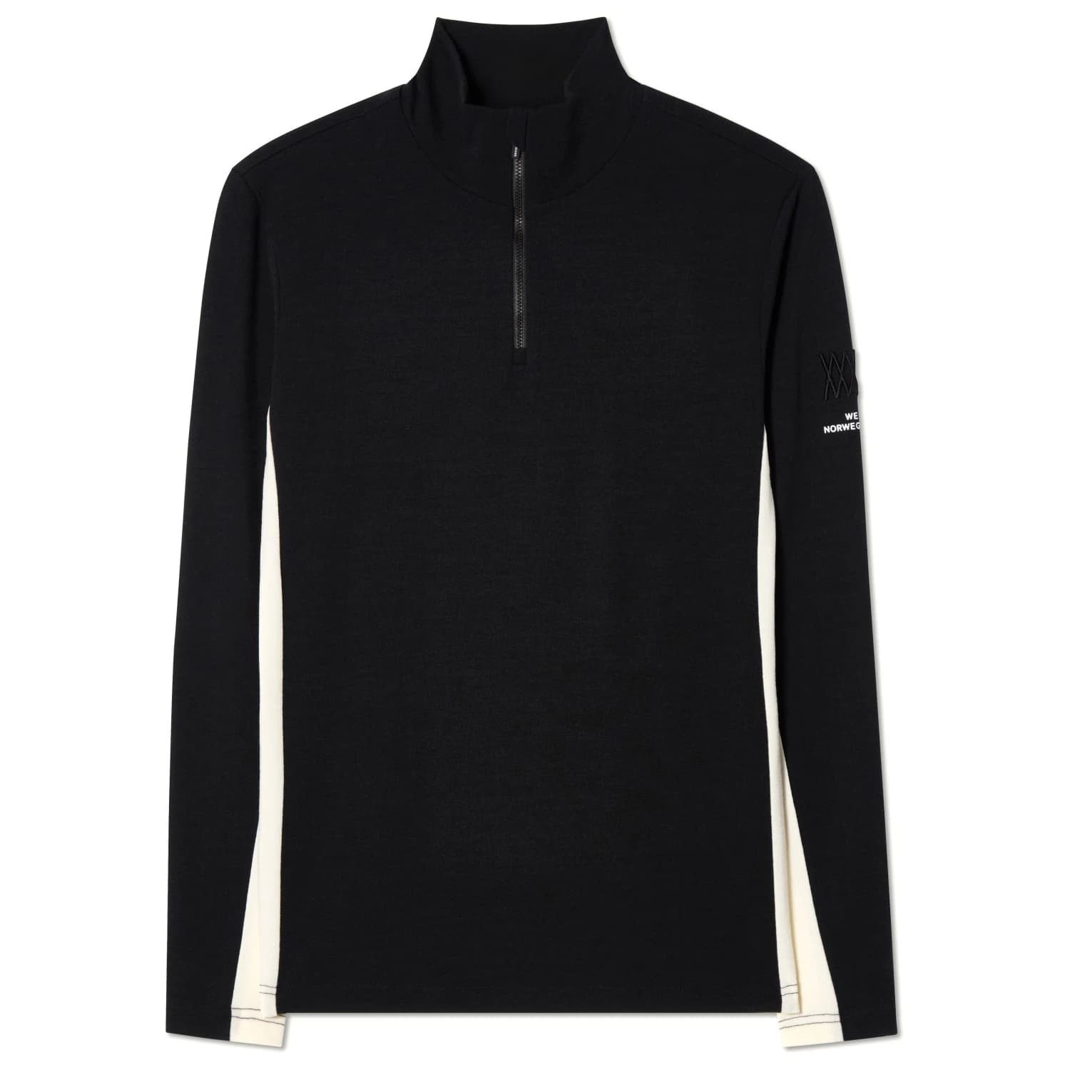 Мъжки вълнен пуловер We norwegians Voss 1/4-Zip Merino jumper - Black