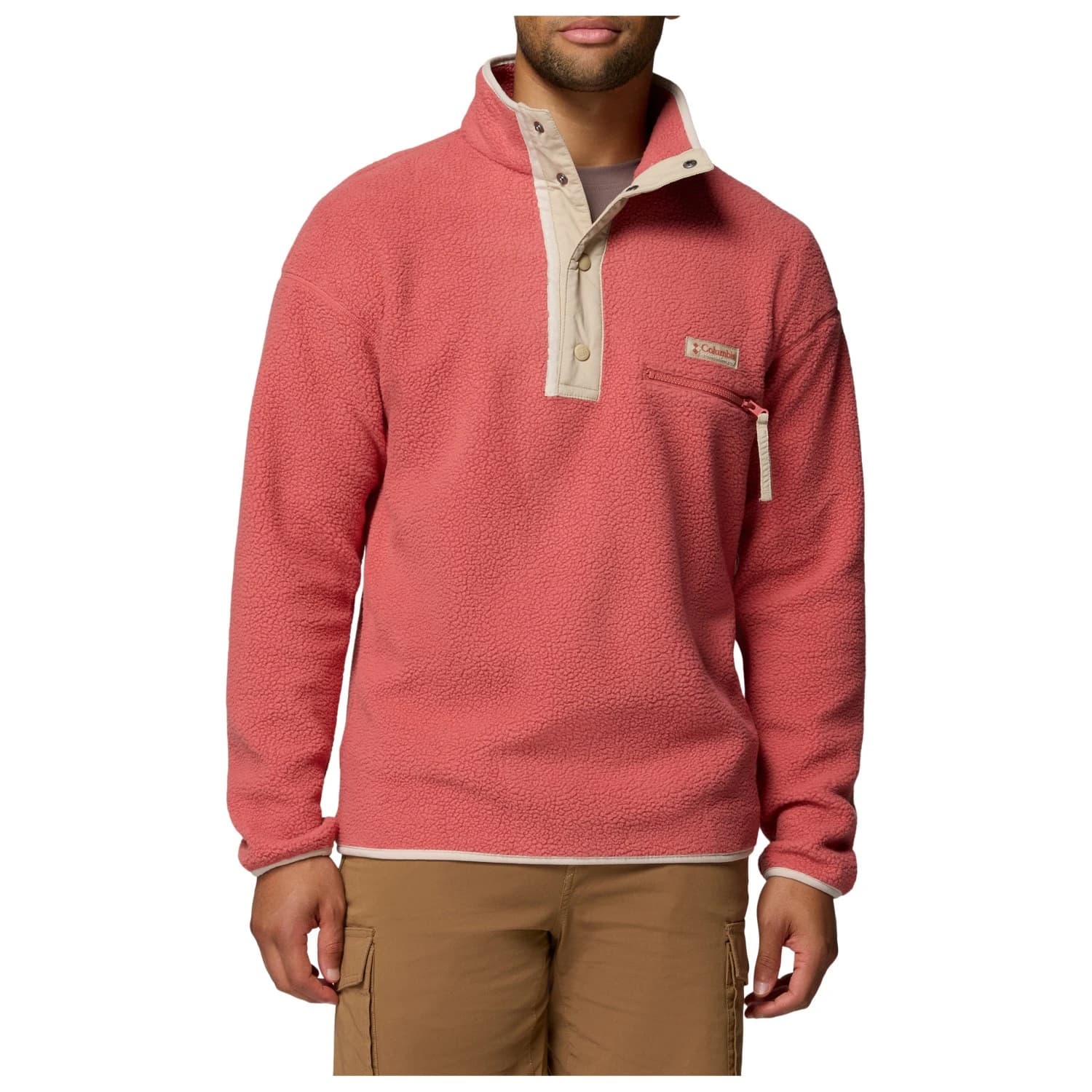 Мъжки поларен пуловер Columbia Helvetia II Half Snap Fleece Fleece jumper - Washed Red