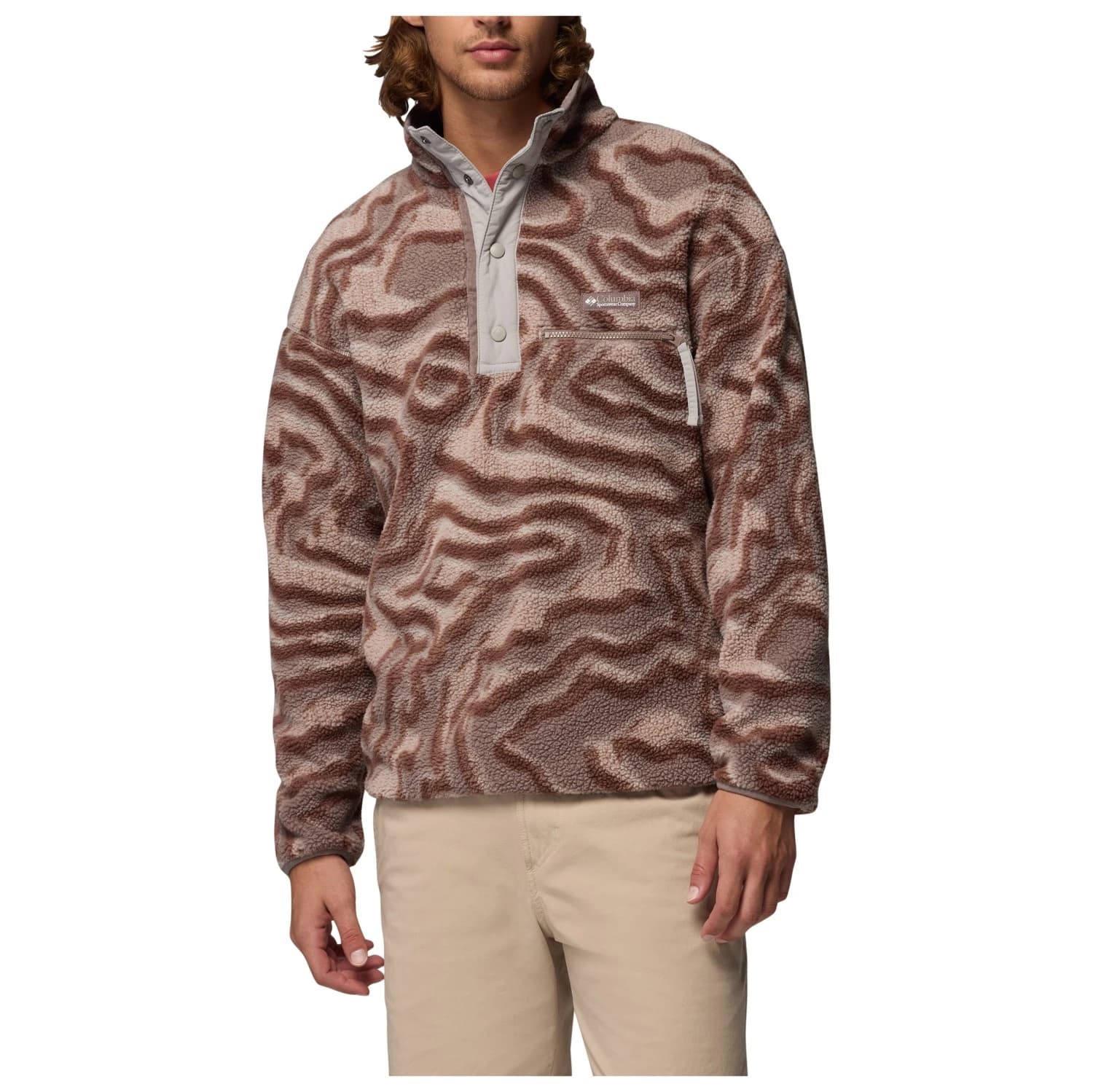 Мъжки поларен пуловер Columbia Helvetia II Printed Half Snap Fleece Fleece jumper - Iron / Topoglitch