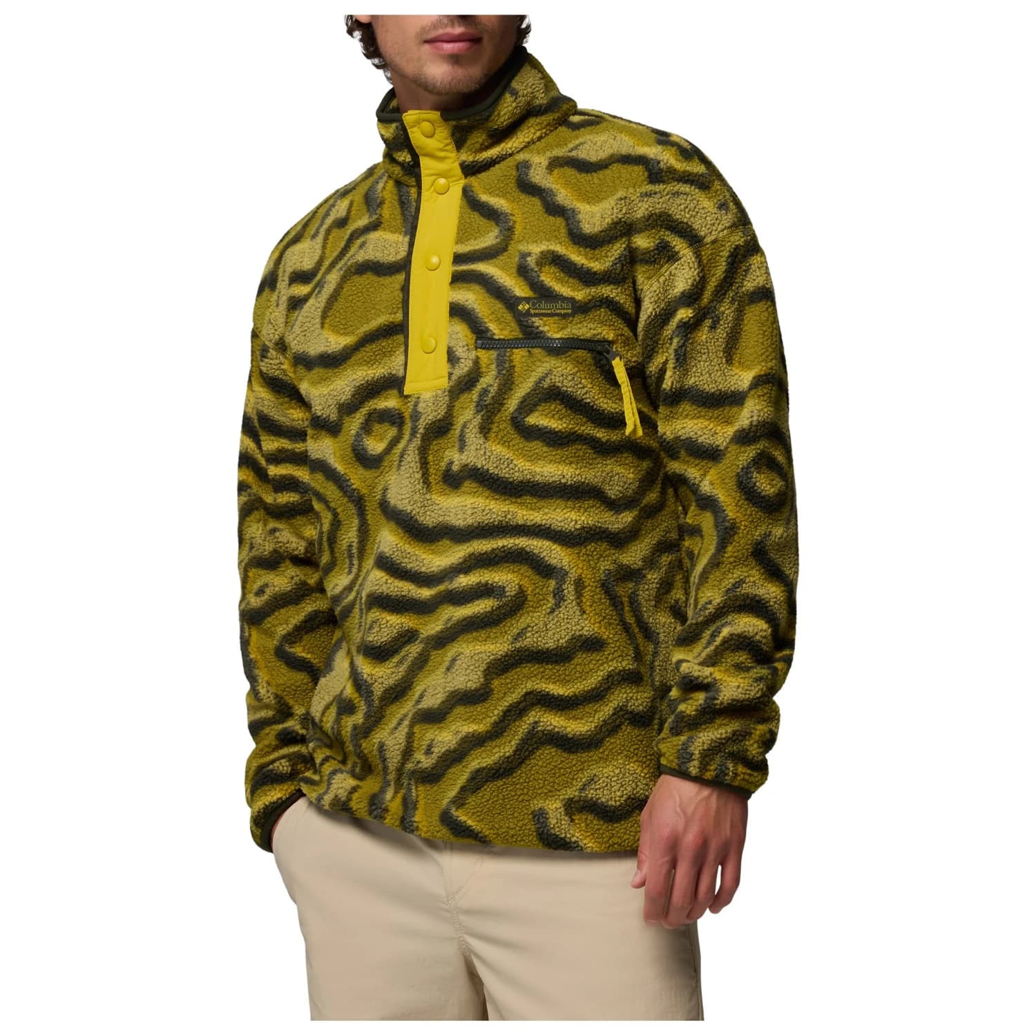 Мъжки поларен пуловер Columbia Helvetia II Printed Half Snap Fleece Fleece jumper - Mossy Green / Topoglitch