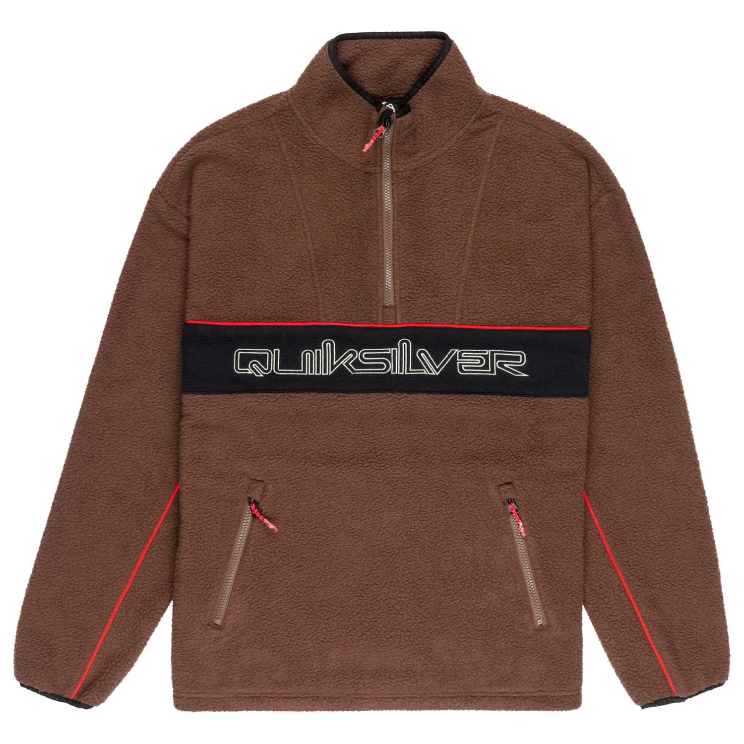 Мъжки поларен пуловер Quiksilver Omni Sherpa Half-Zip Fleece jumper - Chocolate Brown