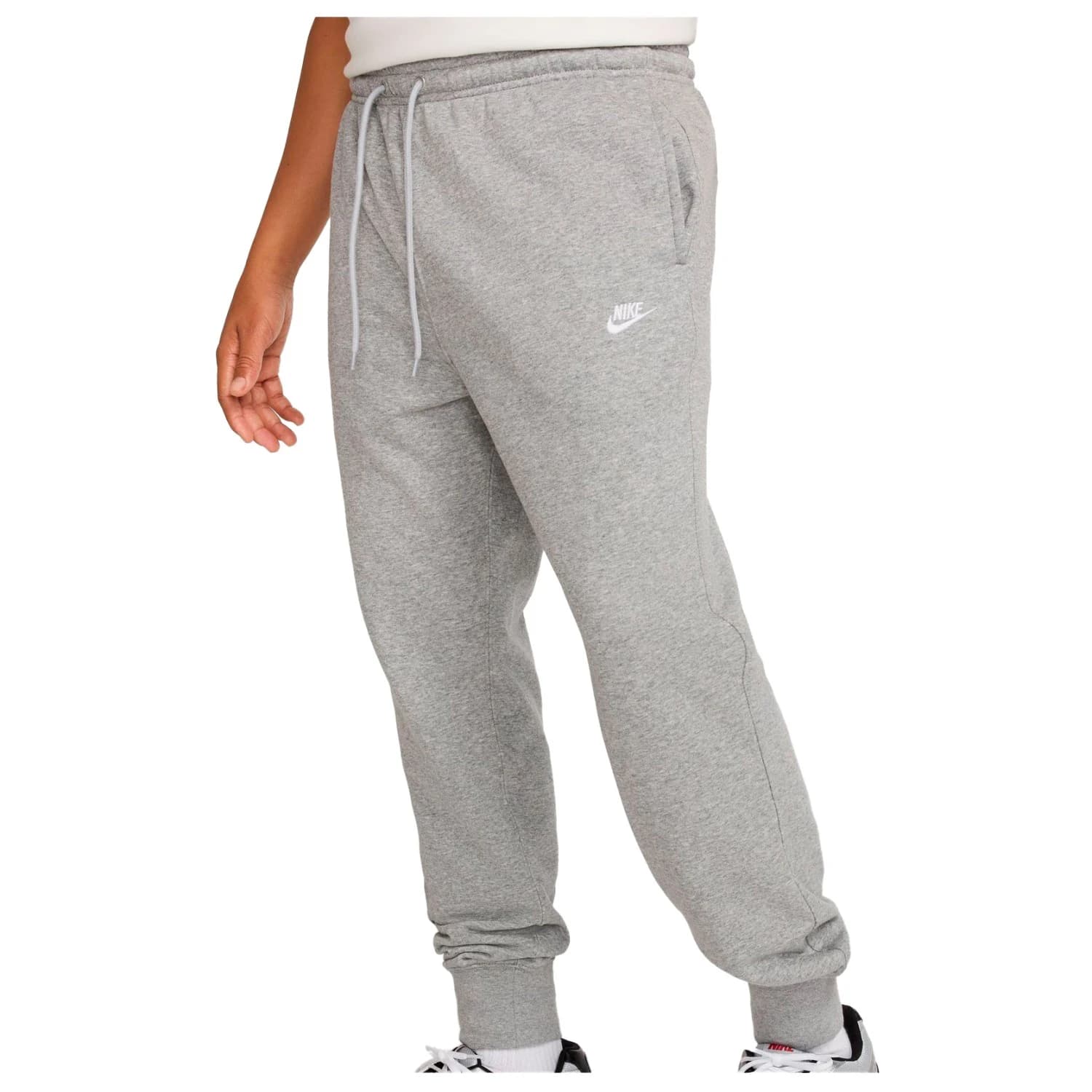 Мъжки анцунг долнище Nike Club French Terry Jogger Tracksuit trousers - Dark Grey Heather / Light Smoke Grey / White