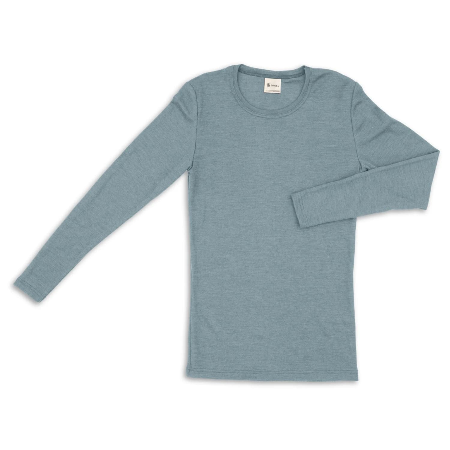 Мъжко копринено термобельо Engel Shirt L/S Merino base layer - Bergblau