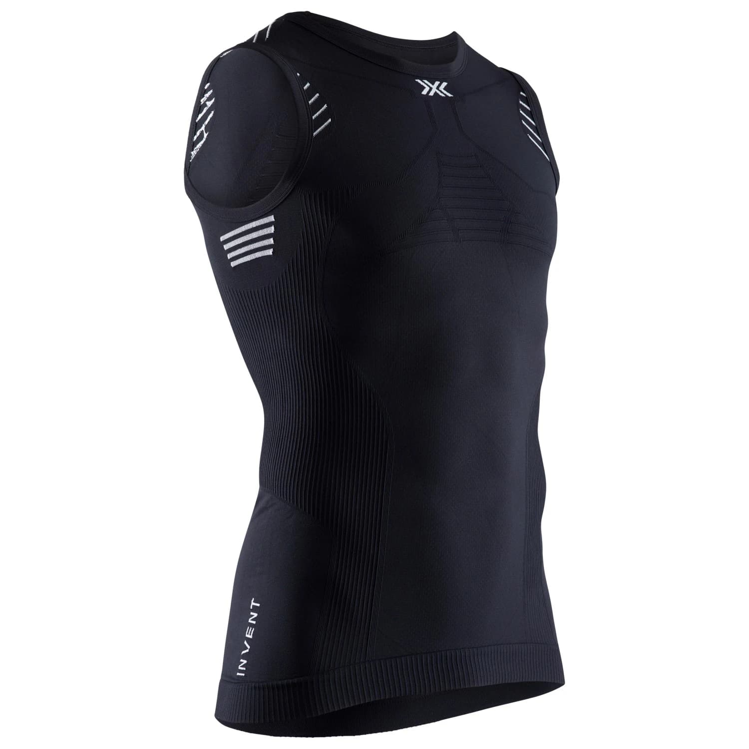 Мъжко синтетично термобельо X-Bionic Invent 4.0 LT Singlet Top - Opal Black / Arctic White