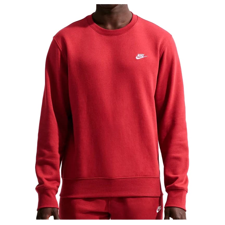 Мъжки пуловер Nike Club BB Crew Jumper - Team Crimson / White