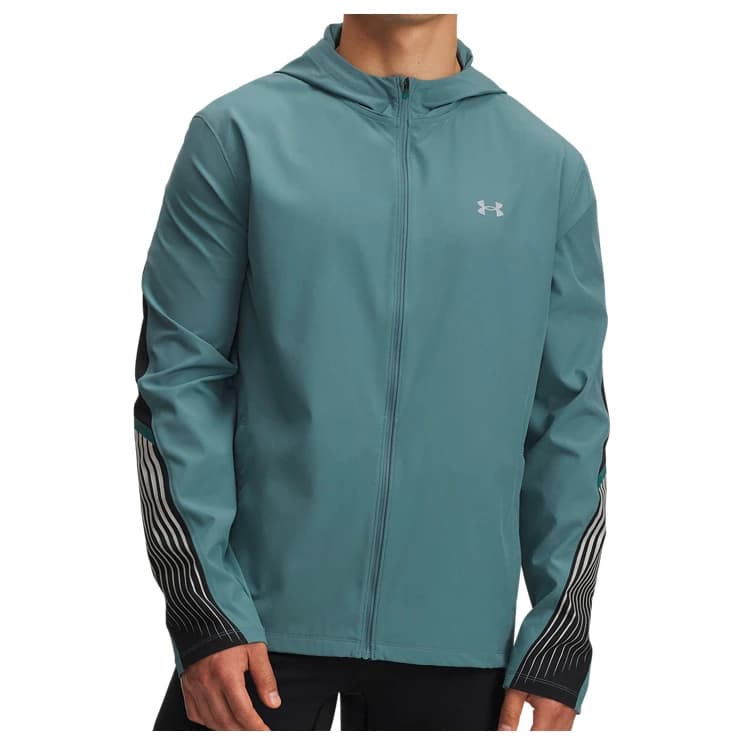 Мъжко яке за бягане Under armour Velociti Storm Hooded Jacket Running jacket - Jasper Blue / Black