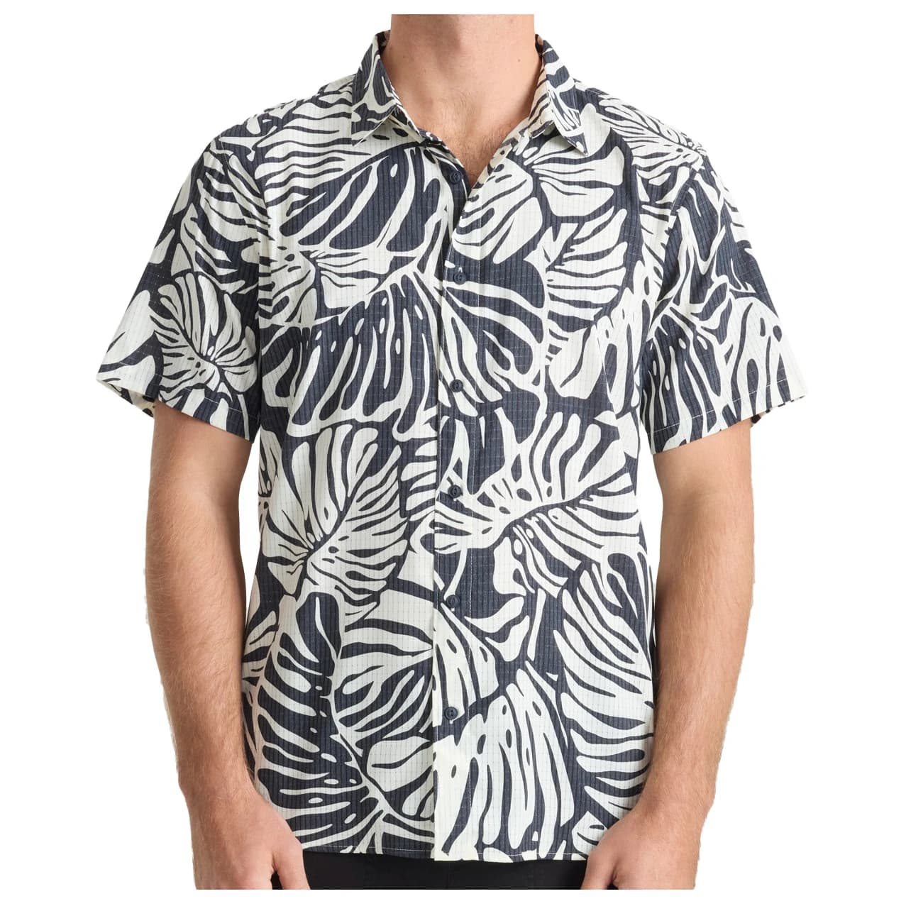 Мъжка риза с копчета Roark Bless Up Shirt - Black Monstera