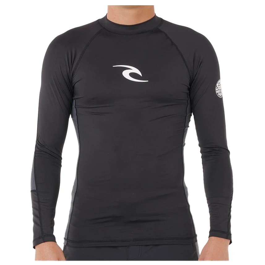 Мъжка плажна тениска от ликра Rip Curl Waves UPF Perf L/S Lycra - Black