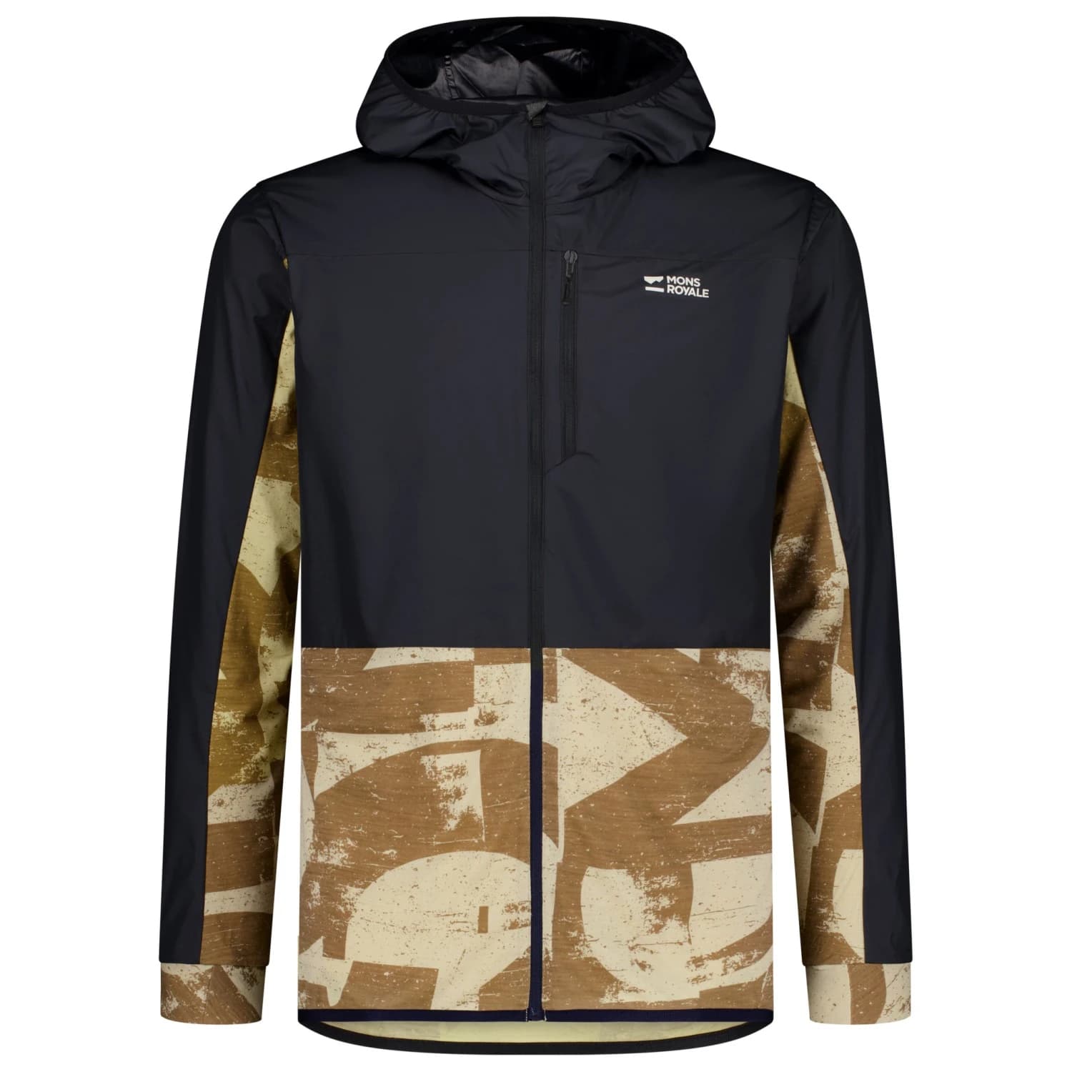 Мъжко ветрозащитно яке за колоездене Mons Royale Diversion Merino Wind Jacket Cycling jacket - MR Grunge / Black