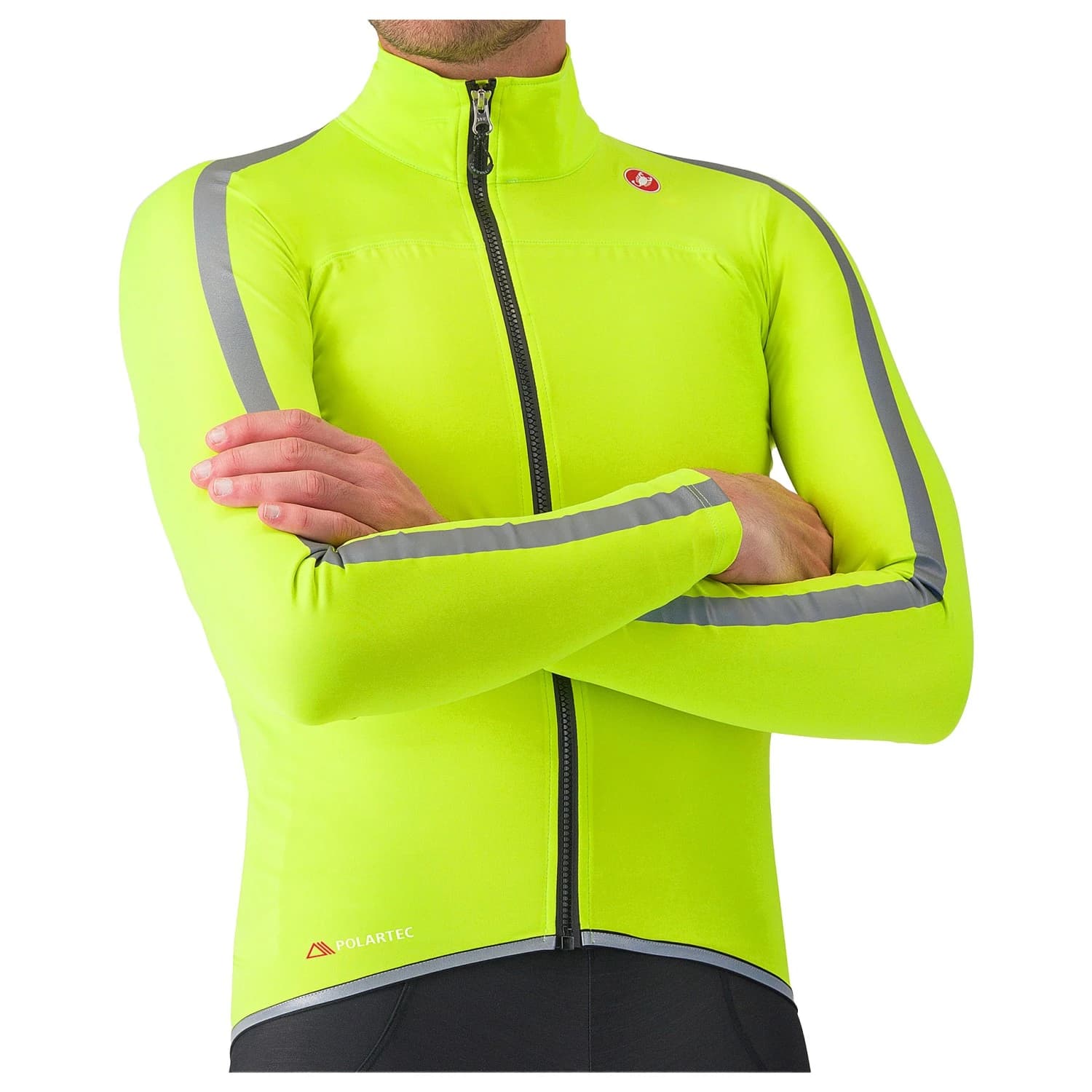 Мъжко водоустойчиво яке за колоездене Castelli Ultra Rain Cape Cycling jacket - Electric Lime / Silver Reflex