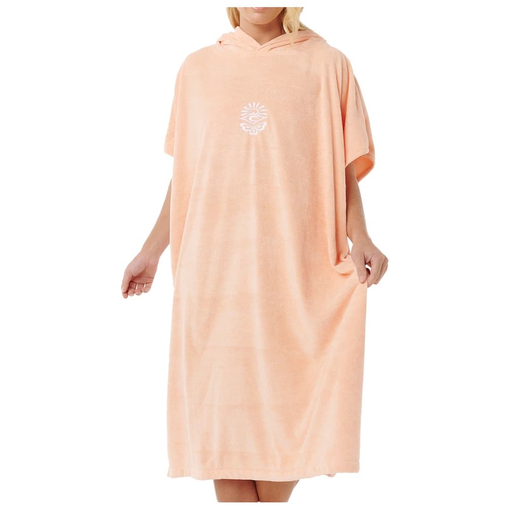 Дамско пончо за сърф Rip curl Women's Classic Surf Hooded Towel Poncho - Bright Peach