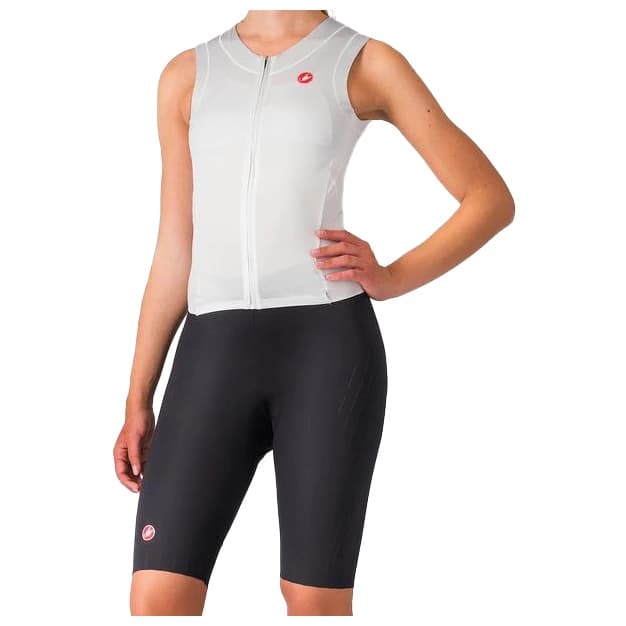 Дамски скин за колоездене Castelli Women's Free Sanremo Tri Suit Sleeveless Cycling skinsuit - White / Black