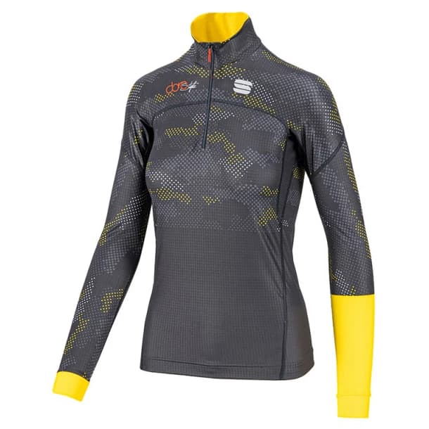 Дамско яке за ски бягане Sportful Women's Doro Race Jersey Cross-country ski jacket - Dark Gray / Yellow