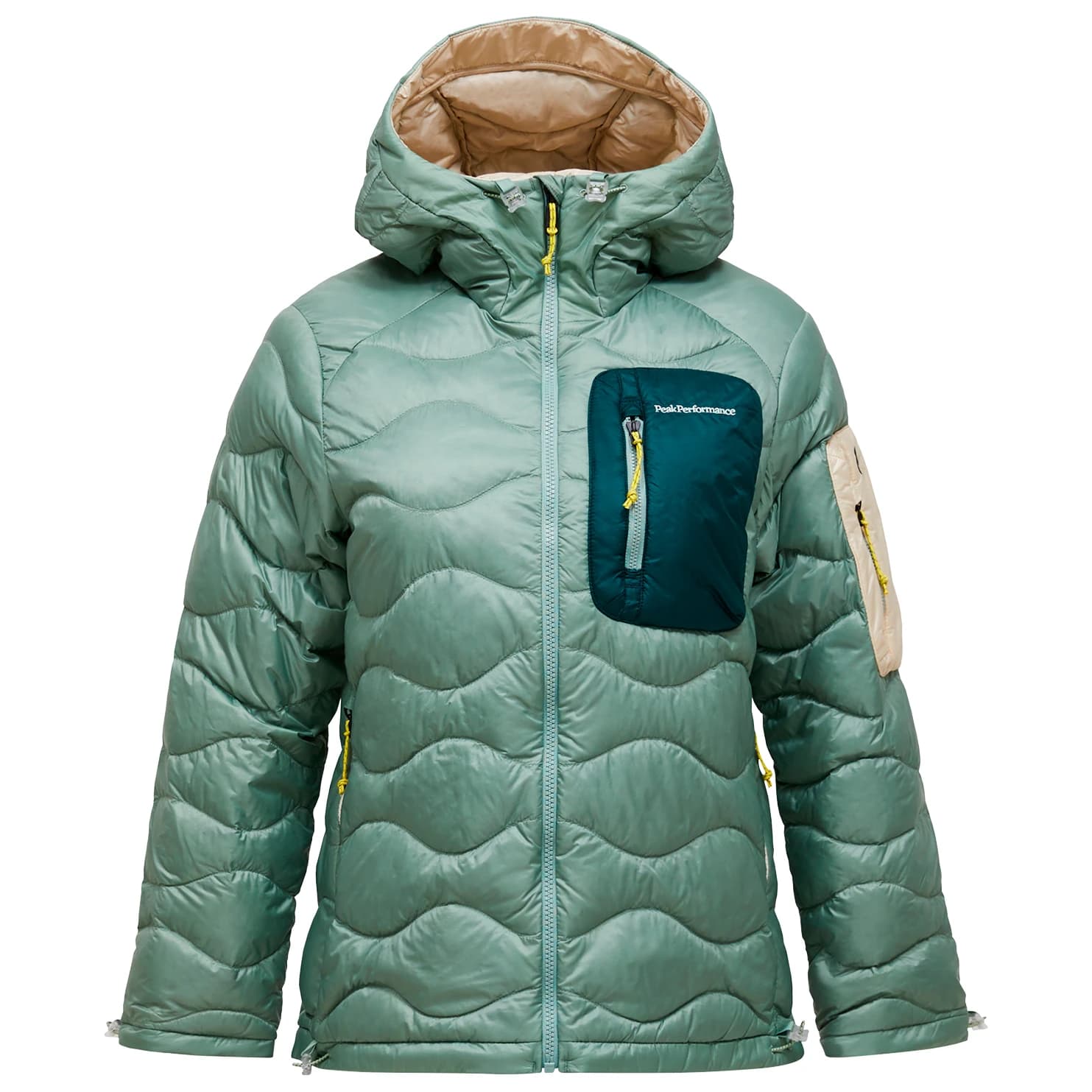 Дамско пухено яке Peak Performance Women's Helium Utility Down Hood Down jacket - Green Valley