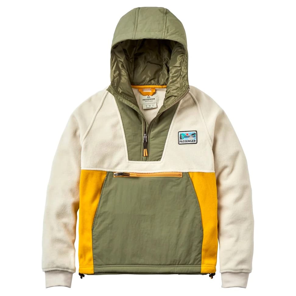 Дамски поларен пуловер Passenger Women's Bryni Recycled Hooded Polar Fleece Fleece jumper - Vintage White