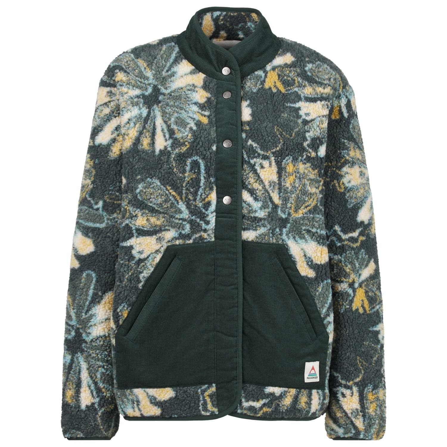 Дамско поларено яке Passenger Women's Clover 2.0 Recycled Sherpa Fleece Fleece jacket - Frost Dark Fern
