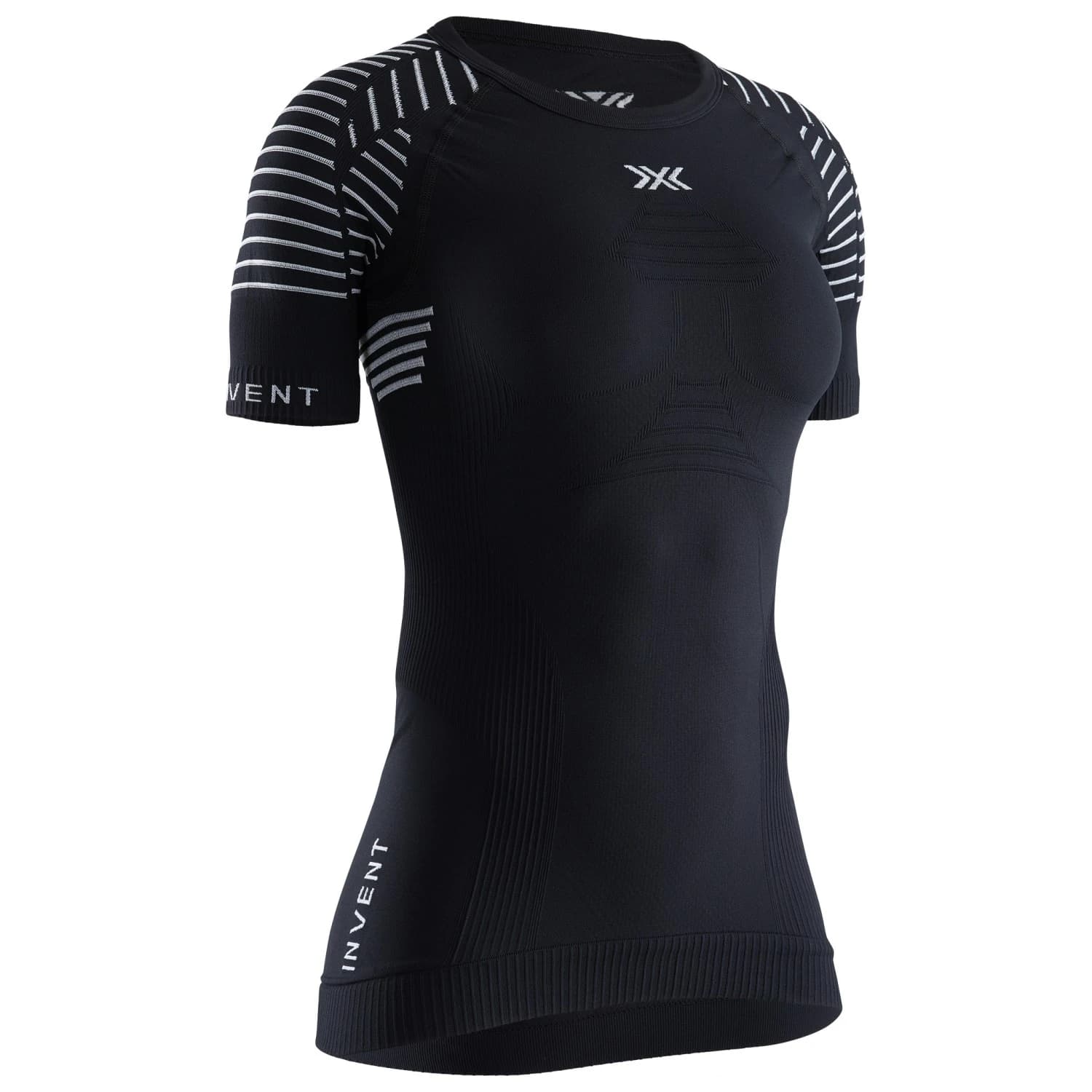Дамско синтетично термобельо X-Bionic Women's Invent 4.0 LT Shirt S/S T-shirt - Opal Black / Arctic White