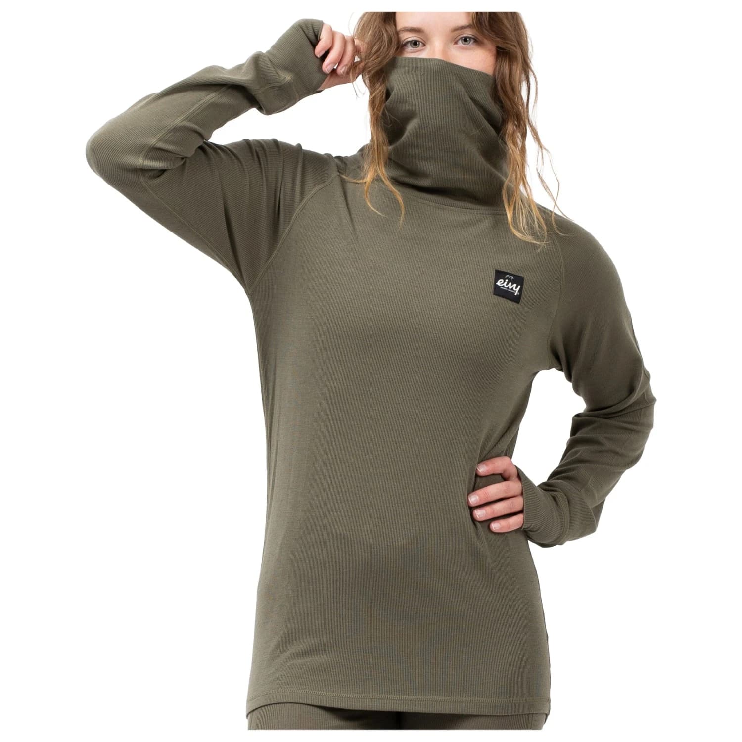 Дамска долна блуза с дълъг ръкав Eivy Women's Icecold Gaiter Rib Top Longsleeve - Olive