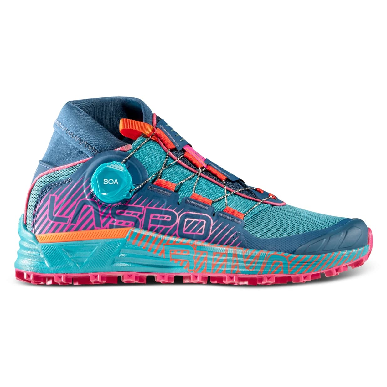 Дамски обувки за трейл La Sportiva Women's Cyklon Trail running shoes - Storm Blue / Cherry Tomato