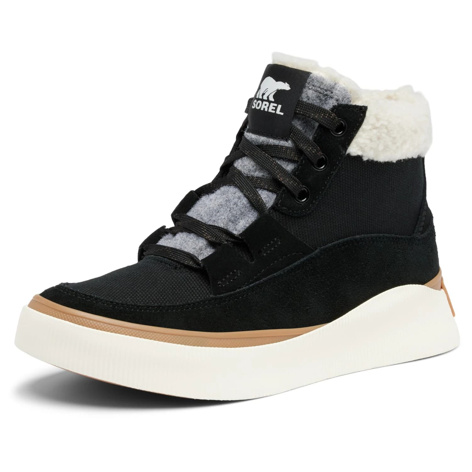 Дамски ежедневни боти Sorel Women's Out n About IV Mid Sneaker WP Casual boots - Black / Sea Salt