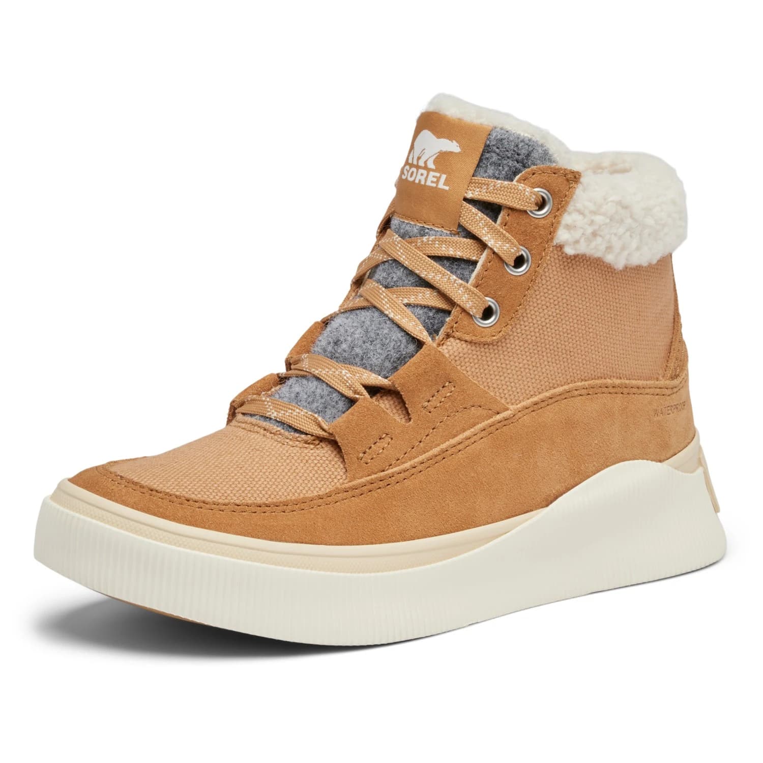 Дамски ежедневни боти Sorel Women's Out n About IV Mid Sneaker WP Casual boots - Tawny Buff / Honey White