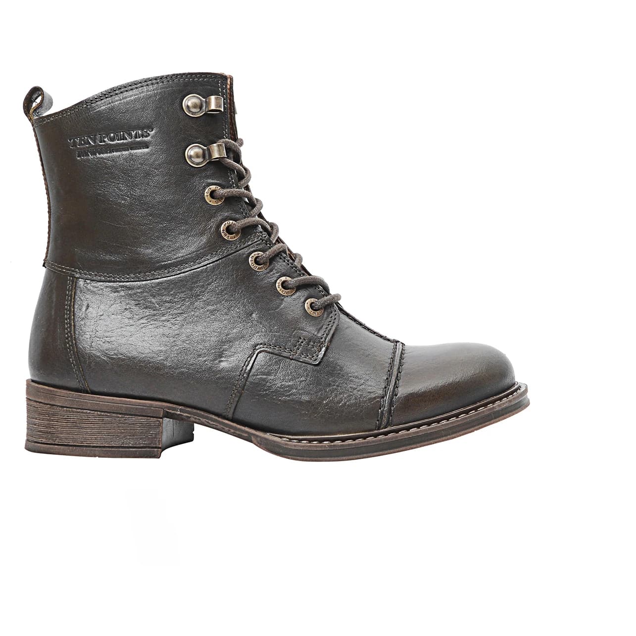 Дамски ежедневни боти Ten points Women's Pandora Lace Boots Tanned Leather Casual boots - Olive