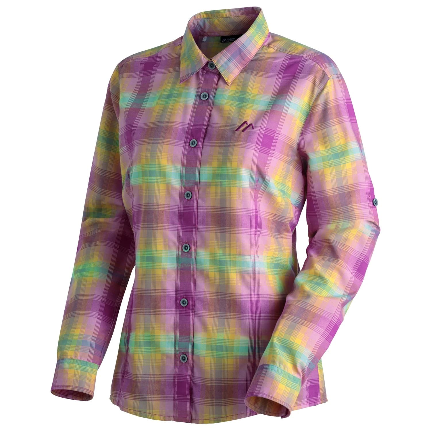 Дамска блуза Maier Sports Women's Nanni Blouse - Lilac / Berry / Yellow / Check