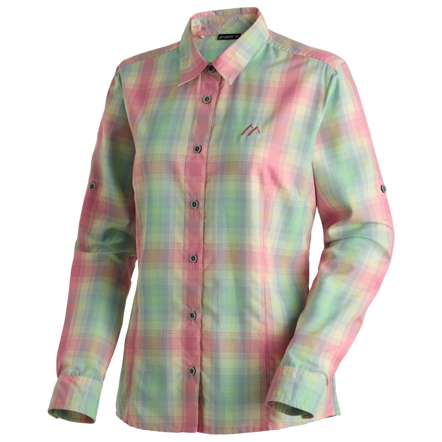 Дамска блуза Maier Sports Women's Nanni Blouse - Pink / Muslin / Green / Check