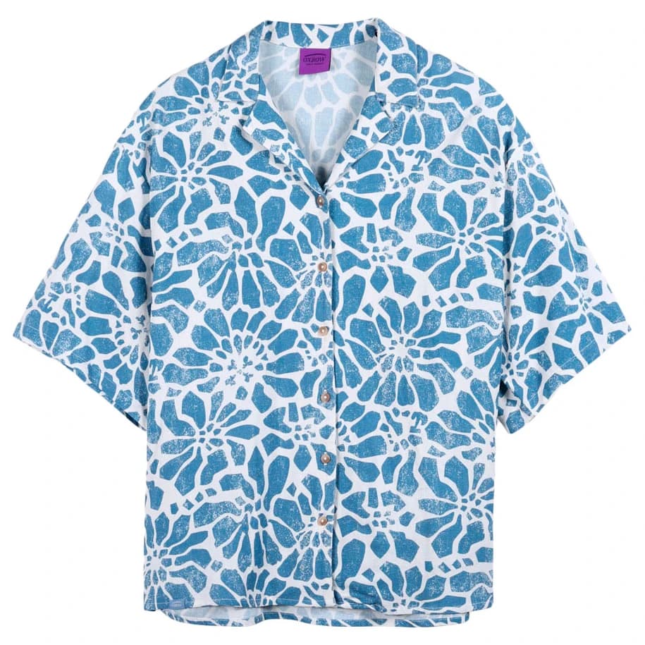 Дамска риза с копчета Oxbow Women's Coral Short Sleeves Shirt - Lost Blue