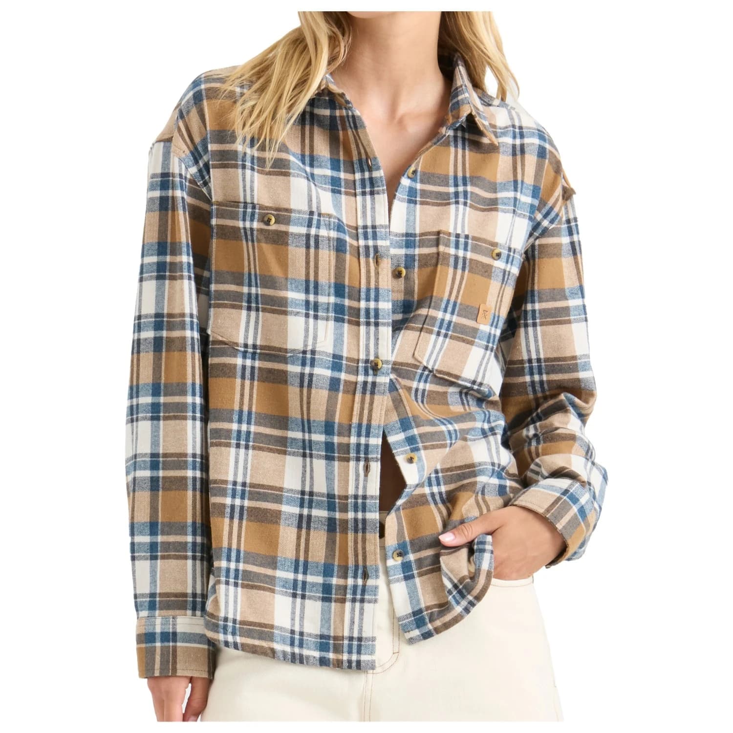 Дамска риза с копчета Roark Women's Amberley Light Shirt - Dark Khaki