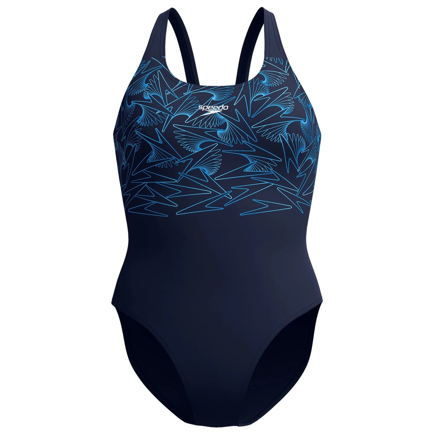 Дамски бански костюм Speedo Women's Hyperboom Placement Muscleback Swimsuit - Lagoon Blue