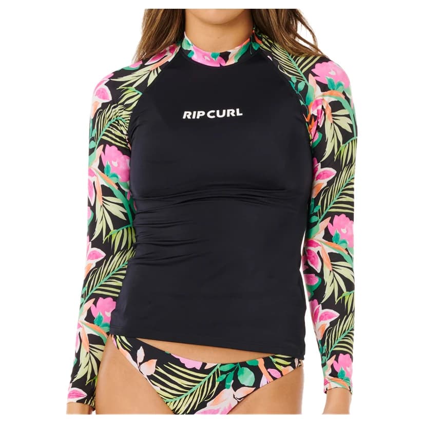 Дамска ликра Rip Curl Women's Molokai L/S Floral Insert Lycra - Black