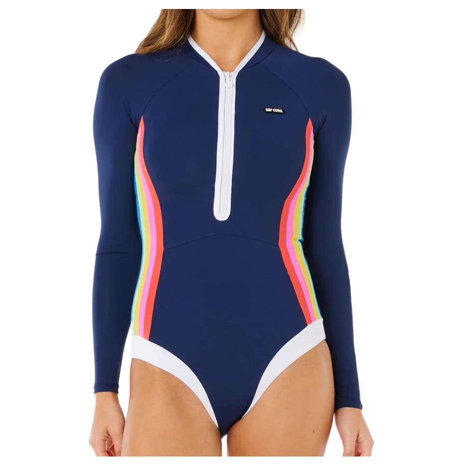 Дамски цял бански от ликра (UV защита) Rip Curl Women's Surf Stripe UPF Surf Suit Lycra - Dark Navy