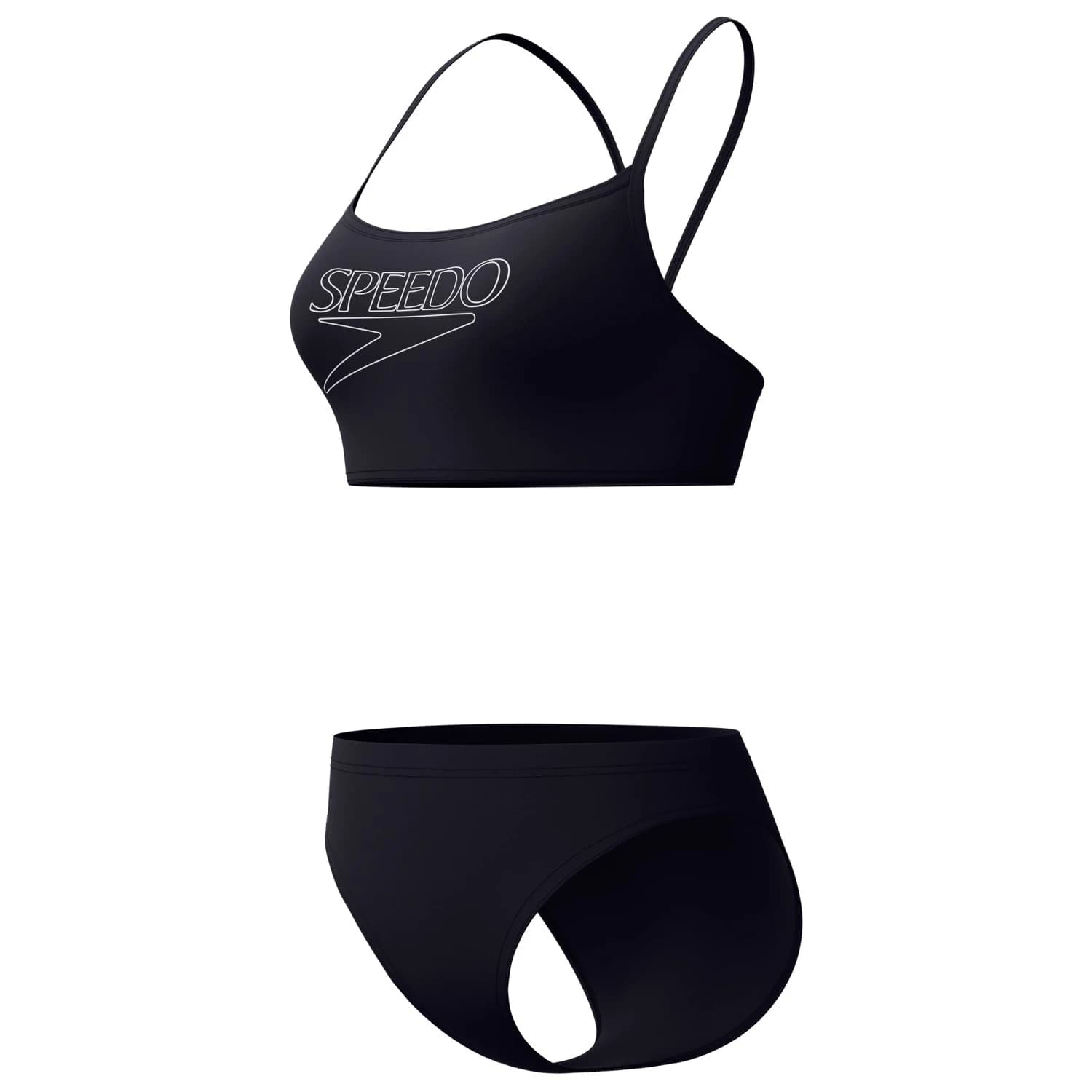 Дамски комплект бикини Speedo Women's Endurance+ Logo Thin Strap Two Piece Bikini - Anthracite