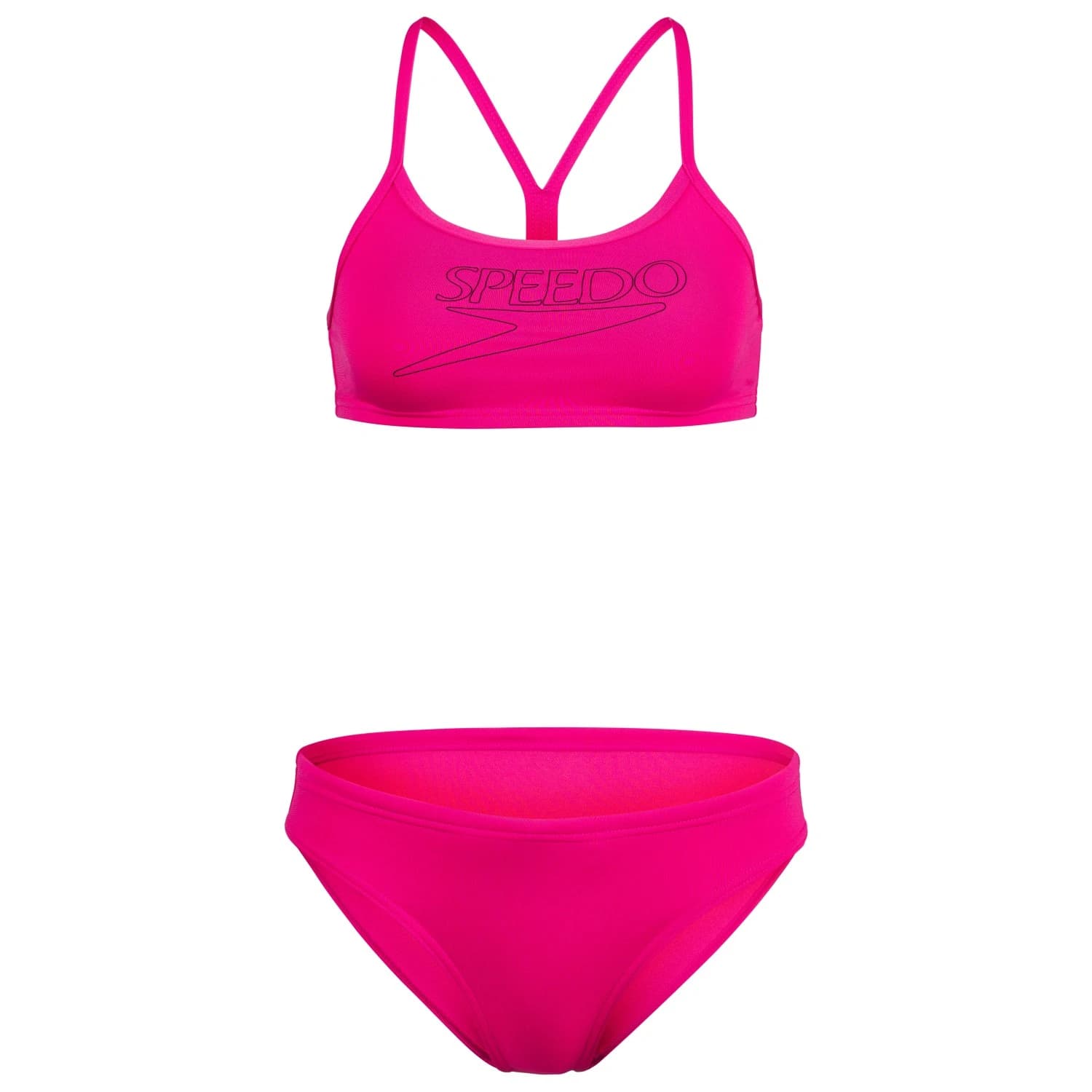 Дамски комплект бикини Speedo Women's Endurance+ Logo Thin Strap Two Piece Bikini - Margarita Pink