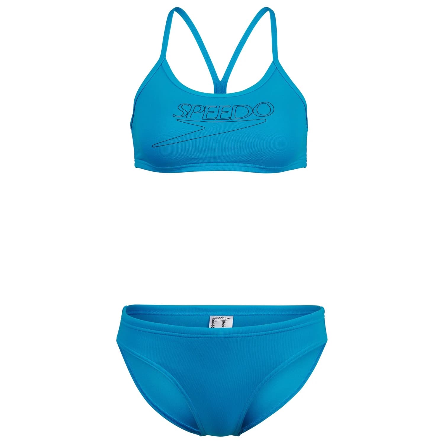 Дамски комплект бикини Speedo Women's Endurance+ Logo Thin Strap Two Piece Bikini - Mayan Blue