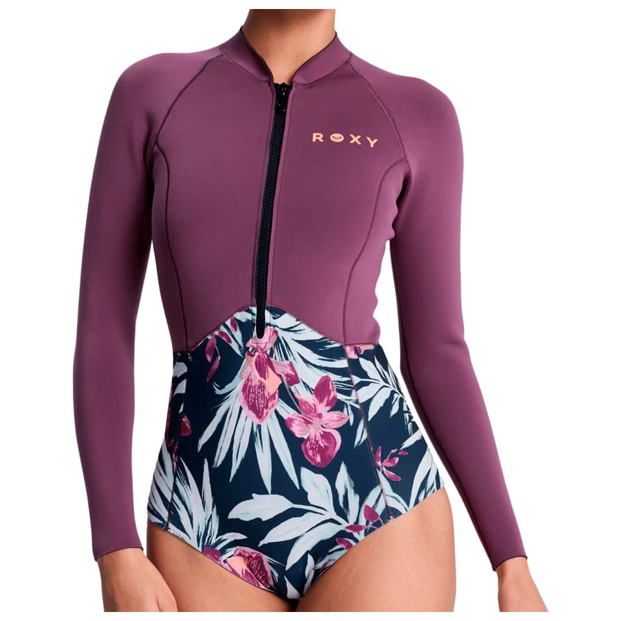 Дамски неопренов костюм Roxy Women's 1.0 Swell Natural Full Zip L/S Wet suit - Black Multi