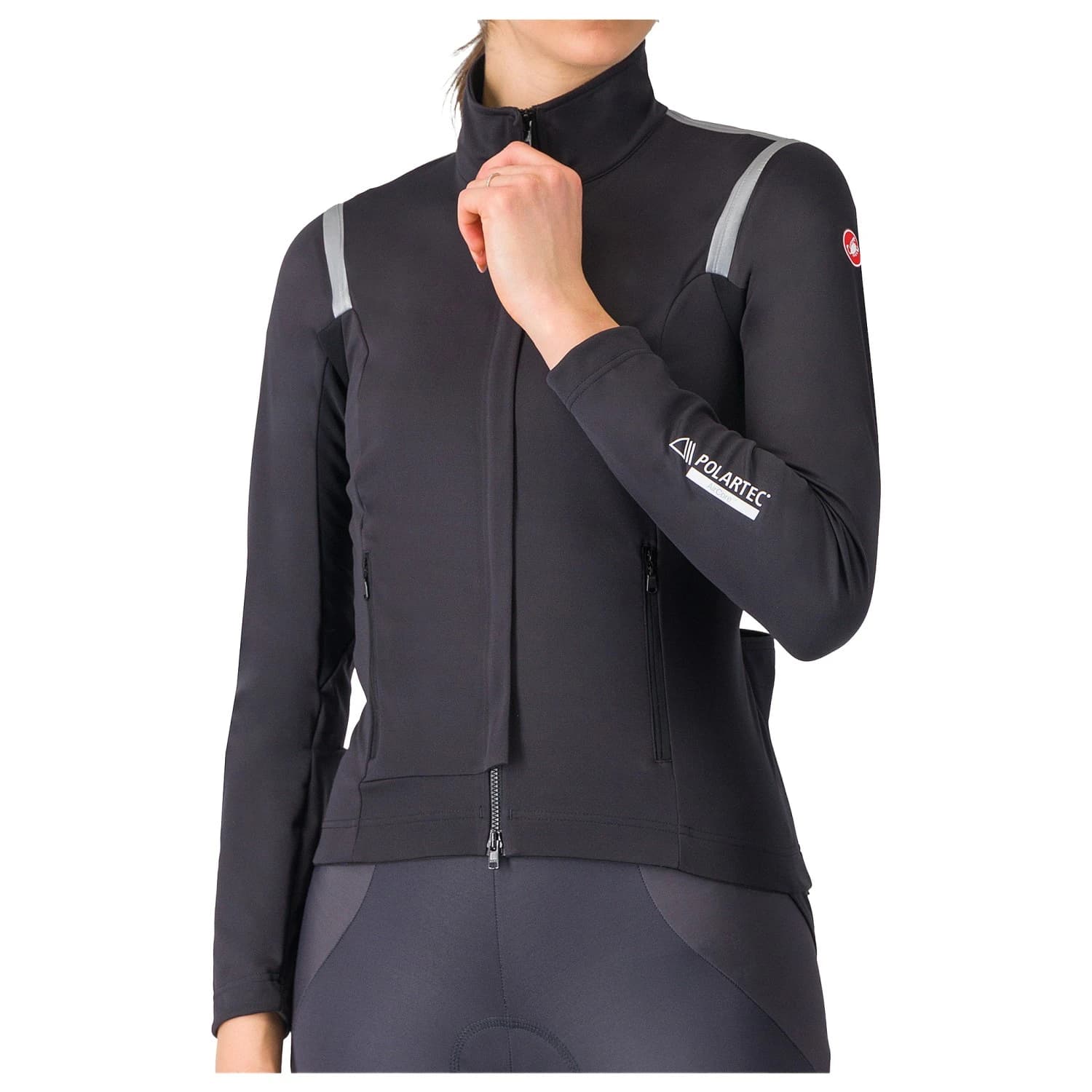 Дамско термо яке за колоездене Castelli Women's Perfetto RoS 3 Jacket Cycling jacket - Light Black / Silver Reflex