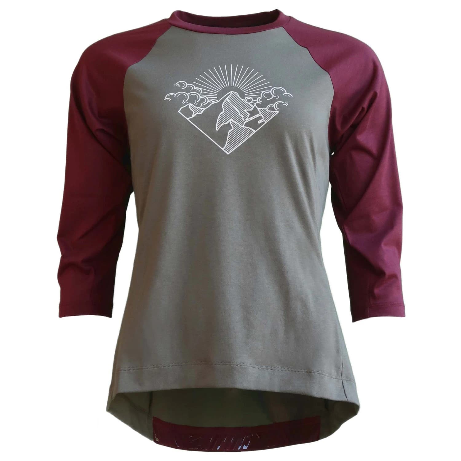 Дамска фланелка с дълъг ръкав за колоездене Zimtstern Women's Pureflowz Shirt 3/4 Cycling jersey - Dusty Olive / Windsor Wine