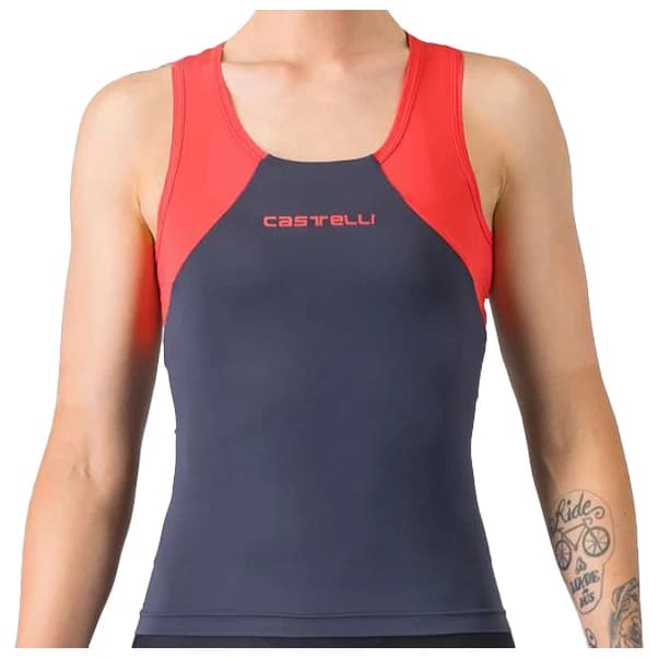 Дамски потник за колоездене Castelli Women's Sole Top Cycling singlet - Twilight Blue / Hibiscus