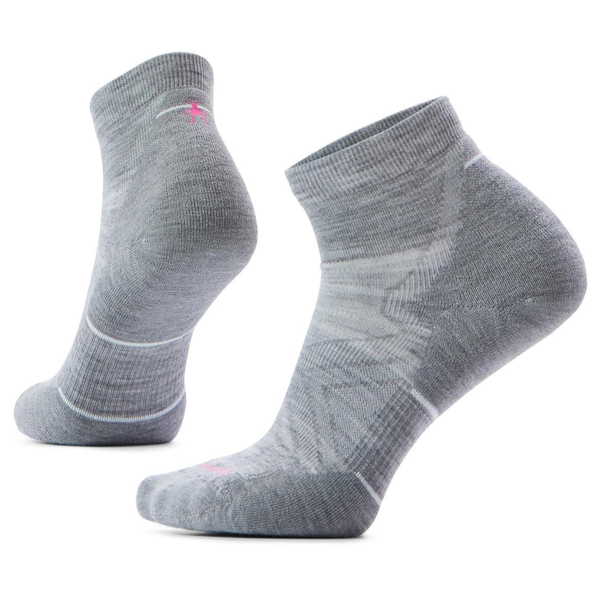 Дамски чорапи за бягане Smartwool Women's Run Targeted Cushion Ankle Running socks - Light Grey / White