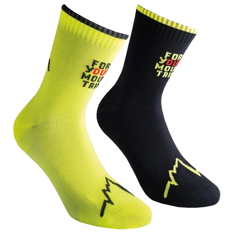 Чорапи за бягане La sportiva For Your Mountain Socks Running socks - Black / Neon