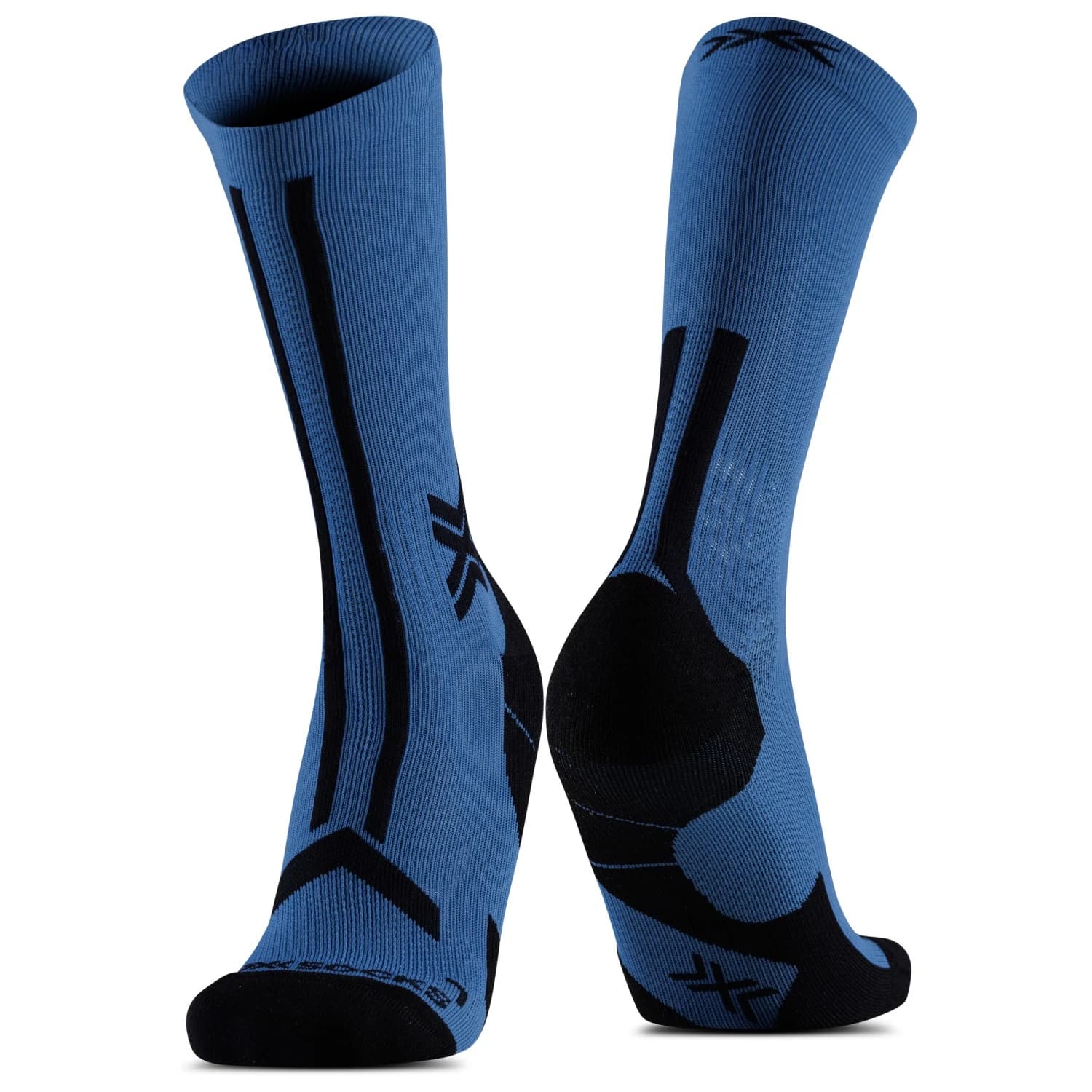 Чорапи за бягане X-Socks Trail Run Discover Crew Running socks - Mineral Blue / X Black