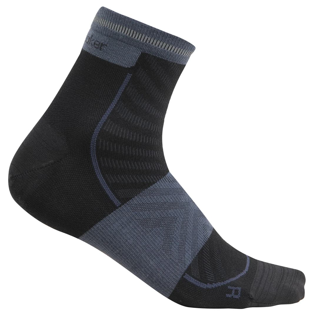Мъжки чорапи за бягане Icebreaker Merino Run+ Ultralight Mini Running socks - Black / Graphite