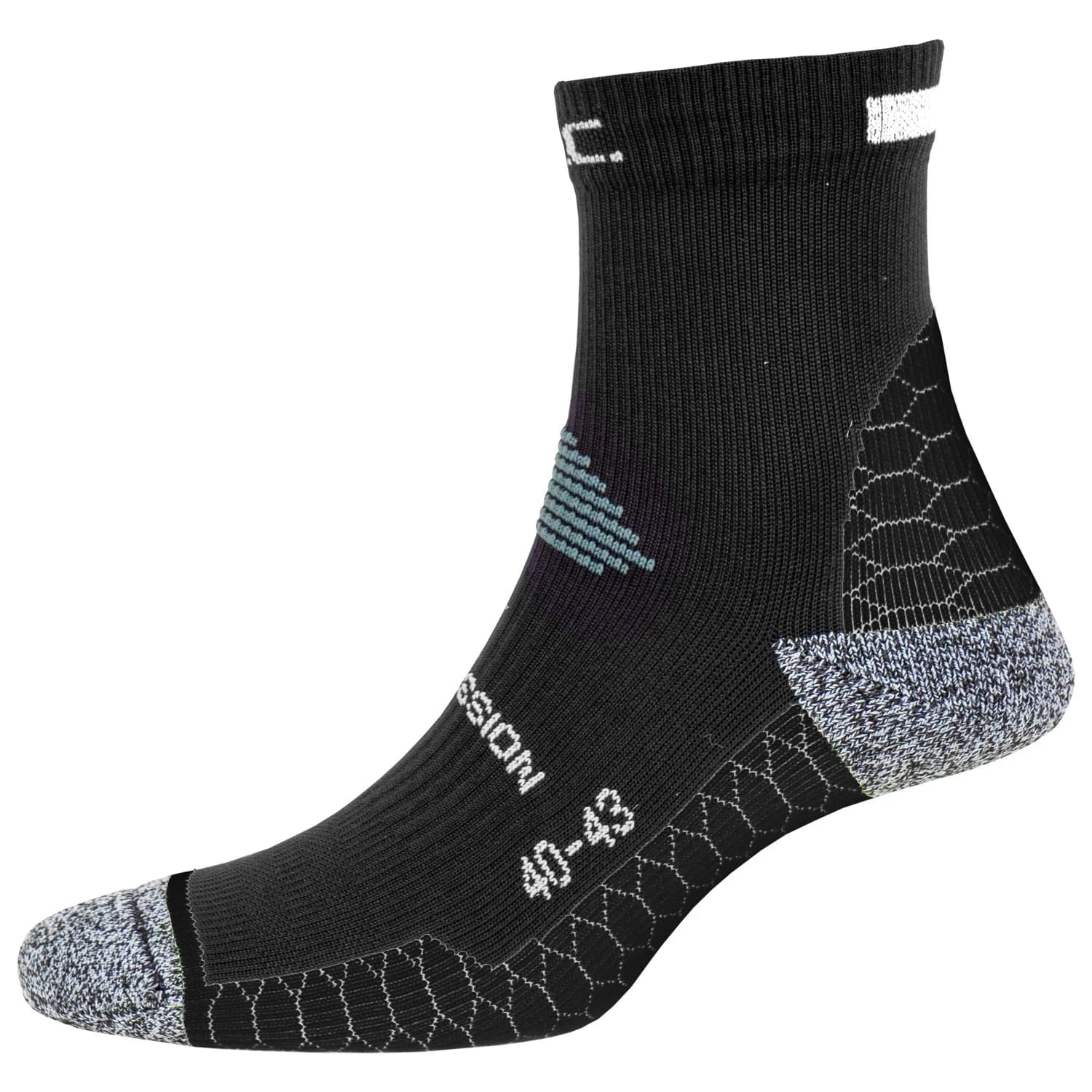 Мъжки чорапи за бягане P.A.C. 6.2 Running Reflective Pro Mid Compression Running socks - Black